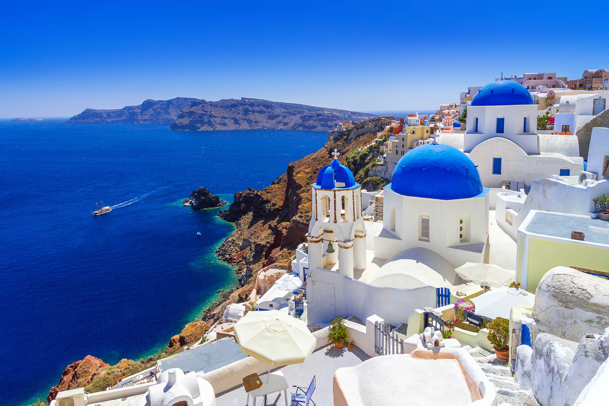 Scenic view of the island of Santorini, Greece